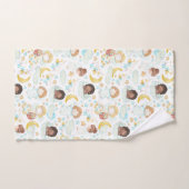 愛らしい天使と星の水彩画 バスタオルセット (ハンドタオル)