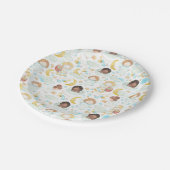 愛らしい天使と星の水彩画 ペーパープレート (アングル)