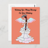 愛らしい天使の誕生日ポストカード ポストカード (正面/裏面)