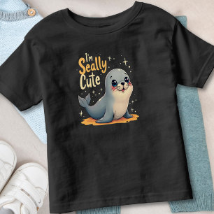 愛らしい太った赤ちゃんアザラシ「I'm Seally Cute（私はアザラシっぽくて可愛い）」 トドラーTシャツ