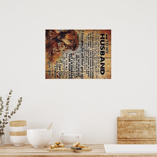 愛らしい夫への手紙 |私の男性への素敵な贈り物 ポスター (キッチン)