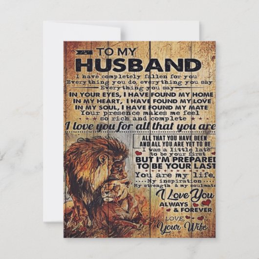 愛らしい夫への手紙 |私の男性への素敵な贈り物 招待状 (正面)