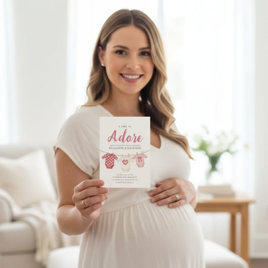 愛らしい女の子のベビーシャワー招待状 招待状