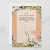 愛らしい女の子ウッドランドディアベビーシャワーサンゴ 招待状 (裏面)