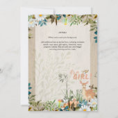 愛らしい女の子ウッドランドディアベビーシャワー素朴イン 招待状 (裏面)