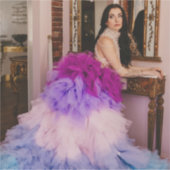 愛らしい女性女神ティーパーティーポートレートシール シール (正面)