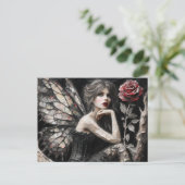 愛らしい妖精が枝に退屈 ポストカード (スタンド正面)