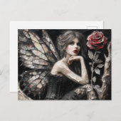 愛らしい妖精が枝に退屈 ポストカード (正面/裏面)