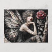 愛らしい妖精が枝に退屈 ポストカード (正面)