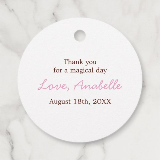 愛らしい妖精の国プリンセスガールズ誕生日 フェイバータグ (裏面)