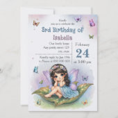 愛らしい妖精の誕生日 招待状 (正面)