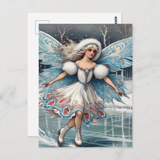 愛らしい妖精を出すアイコン ポストカード (正面/裏面)