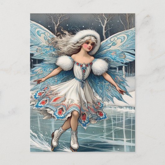 愛らしい妖精を出すアイコン ポストカード (正面)