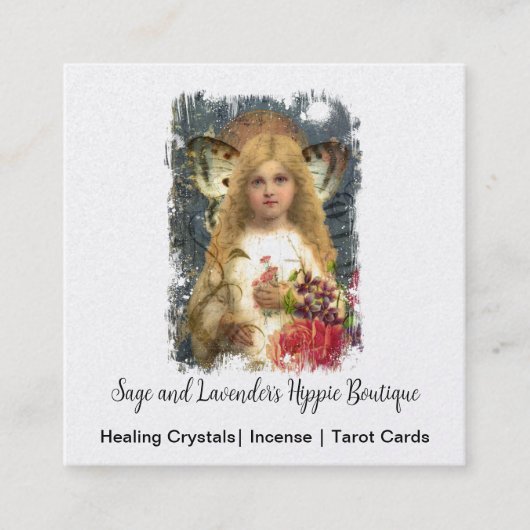 愛らしい妖精 スクエア名刺 (正面)