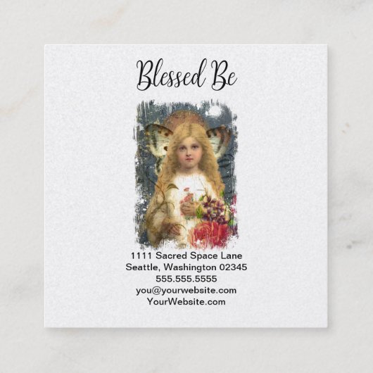 愛らしい妖精 スクエア名刺 (裏面)