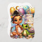 愛らしい妖精 – ベビードラゴン誕生日カード (正面/裏面)