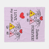 愛らしい姉妹のデザインのフリースブランケット フリースブランケット (正面(横))