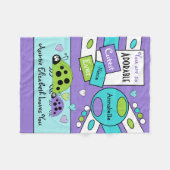 愛らしい姪のラディバグ愛ハート紫の緑 フリースブランケット (正面(横))