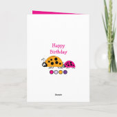 愛らしい姪のレディーバグのスペシャルガールパープルピンク カード (裏面)