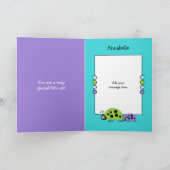 愛らしい姪のレディーバグの特別少女パープルグリーン カード (内部)