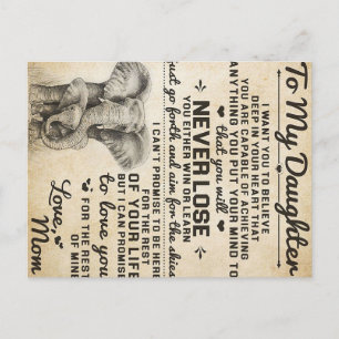 愛らしい娘への手紙   素敵なプレゼント 案内ポストカード