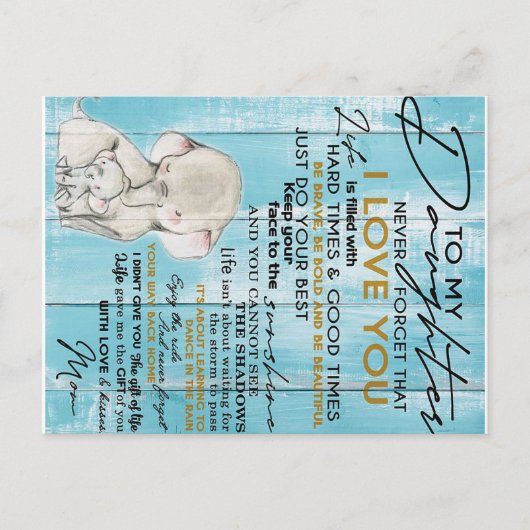 愛らしい娘への手紙、素敵な贈り物 案内ポストカード (正面)