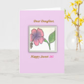 愛らしい娘へ、ハッピースイート16のカード カード (黄色い花)