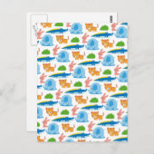 愛らしい子どもたちの動物のジャングル模様 ポストカード (正面/裏面)