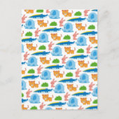 愛らしい子どもたちの動物のジャングル模様 ポストカード (正面)