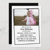 愛らしい子ども写真2歳の誕生日シンプル 招待状 (正面/裏面)