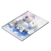 愛らしい子ネコ及びラブラドールの子犬のキス ノートブック (左側)