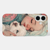 愛らしい子供と子犬のイラストレーションケースiPhone Case-Mate iPhoneケース (裏面 (横))
