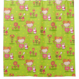 愛らしい子供のパターン シャワーカーテン