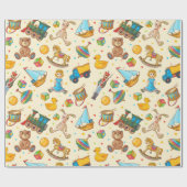 愛らしい子供のパターン ラッピングペーパー (フラット)