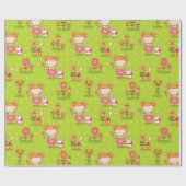 愛らしい子供のパターン ラッピングペーパー (フラット)