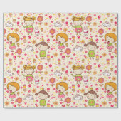 愛らしい子供のパターン ラッピングペーパー (フラット)