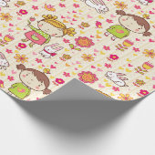 愛らしい子供のパターン ラッピングペーパー (角)