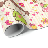 愛らしい子供のパターン ラッピングペーパー (ロールコーナー)