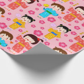 愛らしい子供のパターン ラッピングペーパー (角)