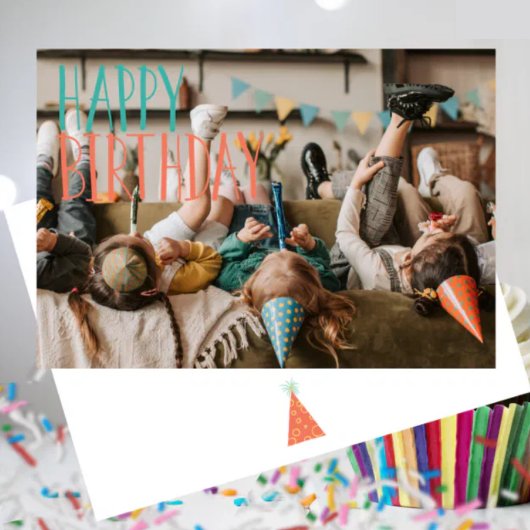 愛らしい子供の折り畳み誕生日カード カード