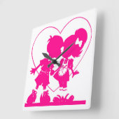 愛らしい子供の柱時計 スクエア壁時計 (傾斜)