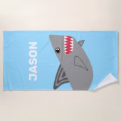 愛らしい子供の灰色の鮫の警官の魚 ビーチタオル (正面)