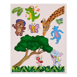 愛らしい子供部屋のデザイン ポスター