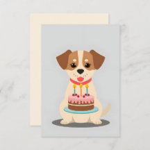 愛らしい子犬とお誕生日ケーキ