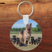 愛らしい子犬とカスタマイズ可能なドイツの羊飼い キーホルダー (裏面)