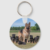 愛らしい子犬とカスタマイズ可能なドイツの羊飼い キーホルダー (裏面)
