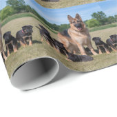 愛らしい子犬とカスタマイズ可能なドイツの羊飼い ラッピングペーパー (ロールコーナー)