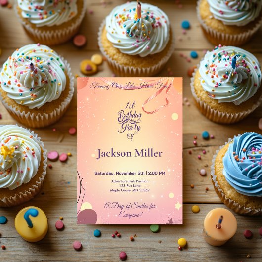 愛らしい子犬とカスタマイズ可能なバルーン誕生日 招待状