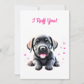 愛らしい子犬とハートテールワグバレンタイン シーズンカード (正面)