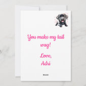 愛らしい子犬とハートテールワグバレンタイン シーズンカード (裏面)